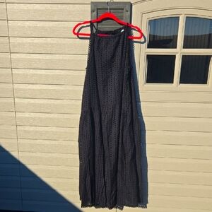 "Heyson" Elegant Black Eyelet Halter Dress Sz M
